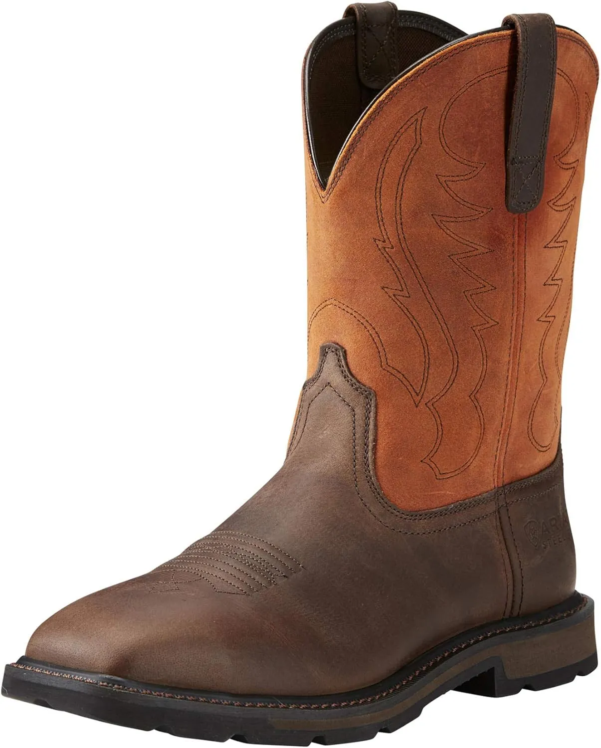 Ariat Groundbreaker Wide Square Steel Toe Work Boots - Men's Safety Toe Leather Work Boot