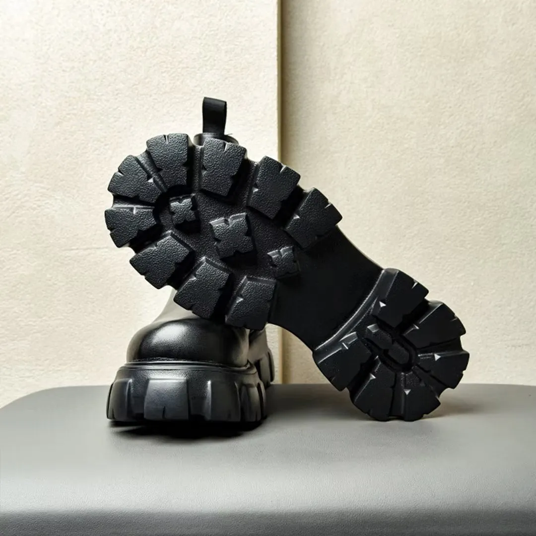 Contemporary Chic Ankle Leather Boots
