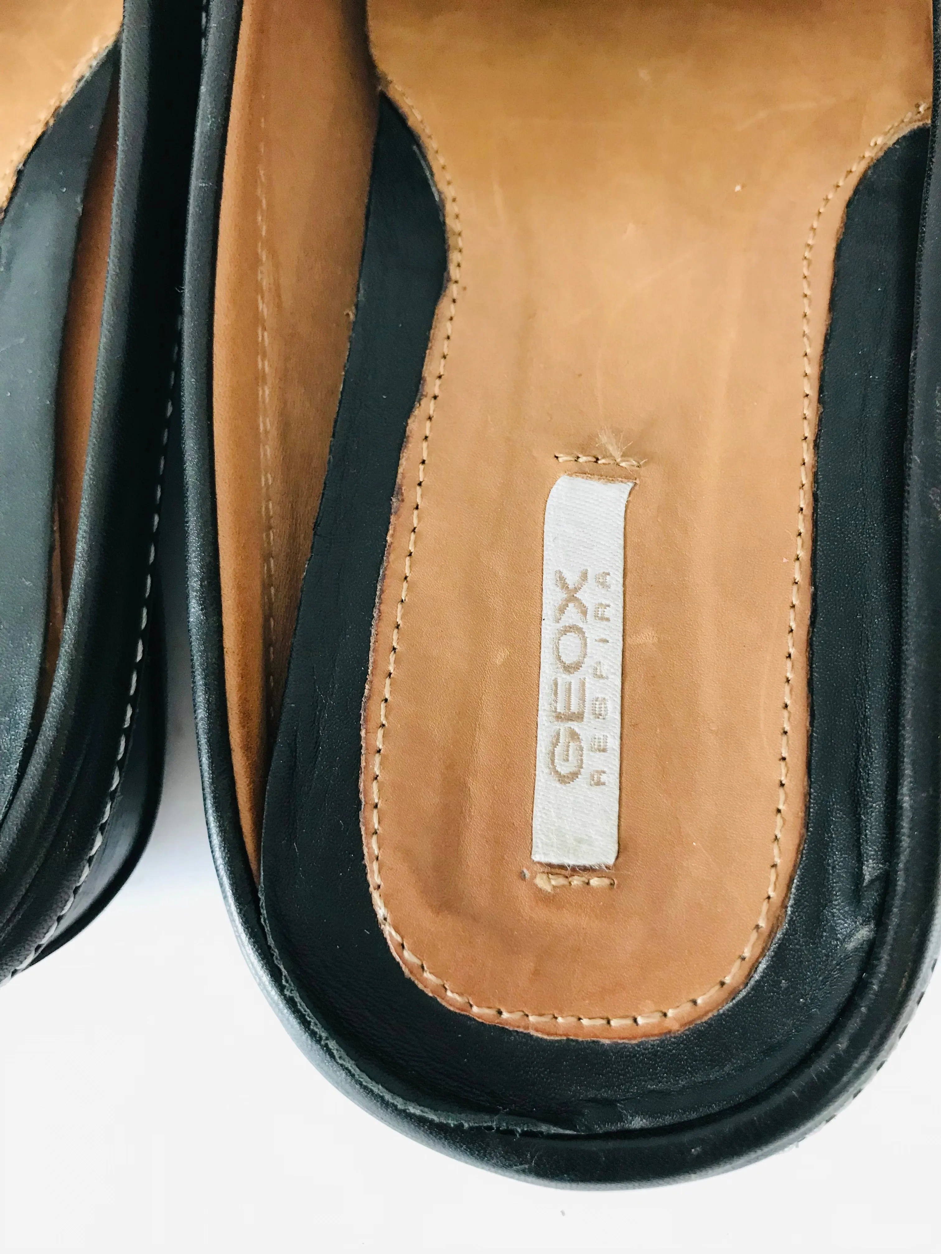 Geox Women's Slip-On Leather Moccasin Loafers | 40 UK7 | Black