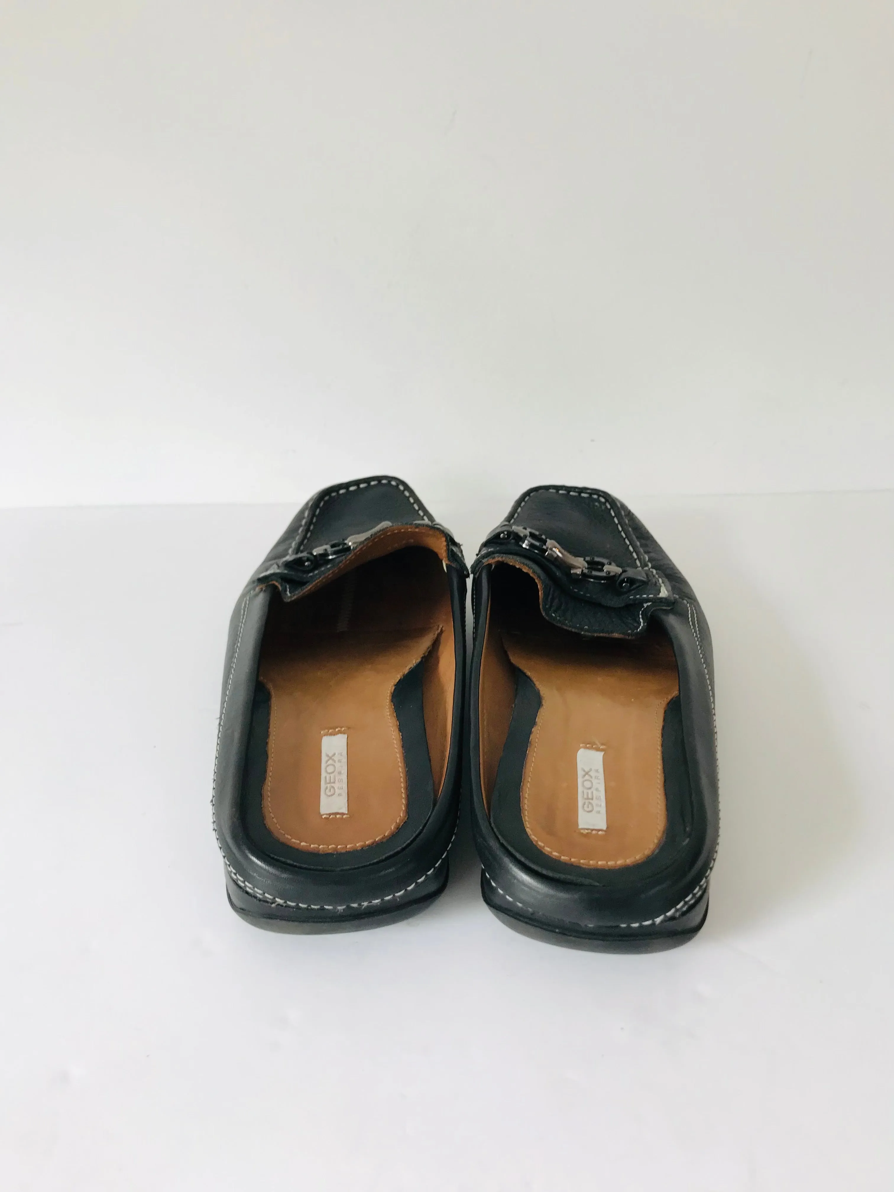 Geox Women's Slip-On Leather Moccasin Loafers | 40 UK7 | Black