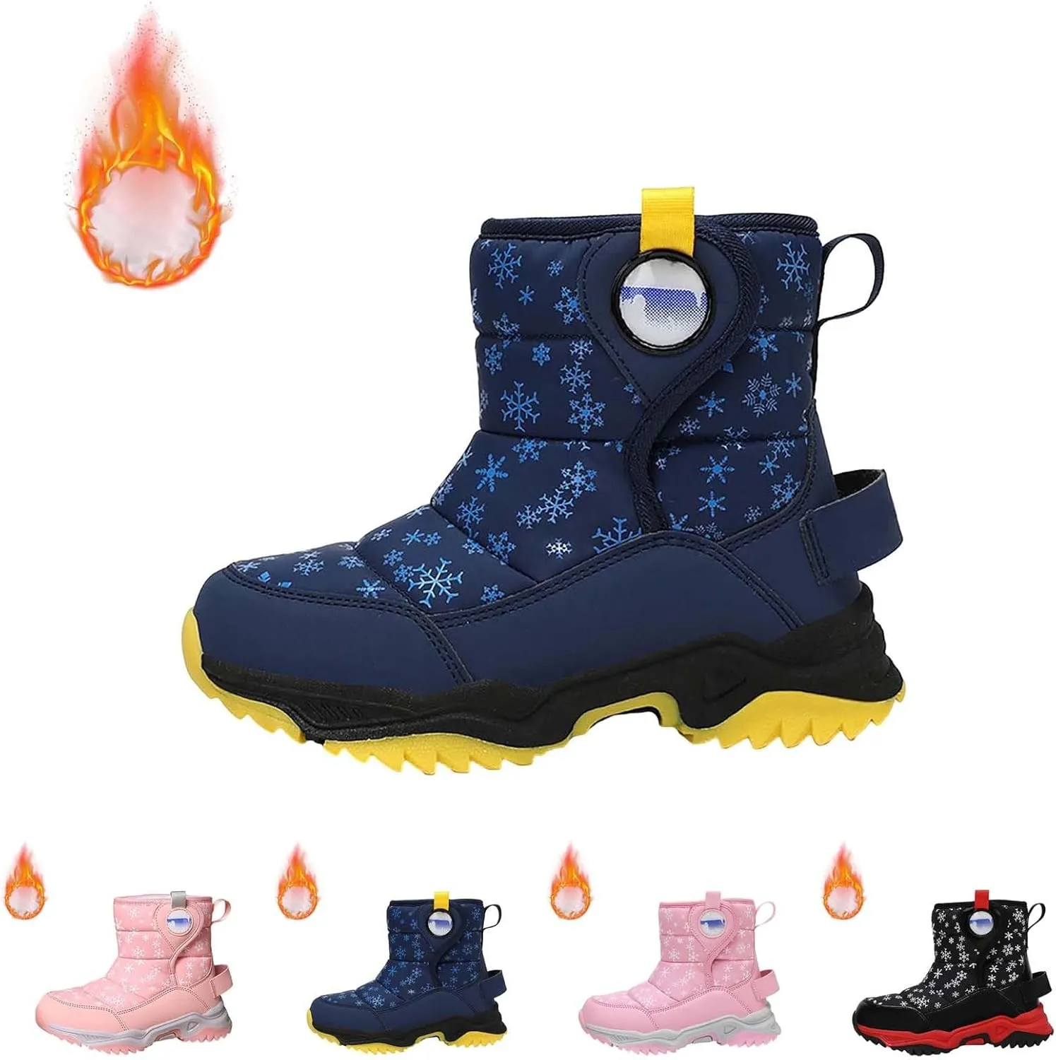 Girls Boys Snow Boots Outdoor Warm Comfortable Non Slip Mid Calf Padded Small Big Kids Winter Big Kids Mid Calf Boots
