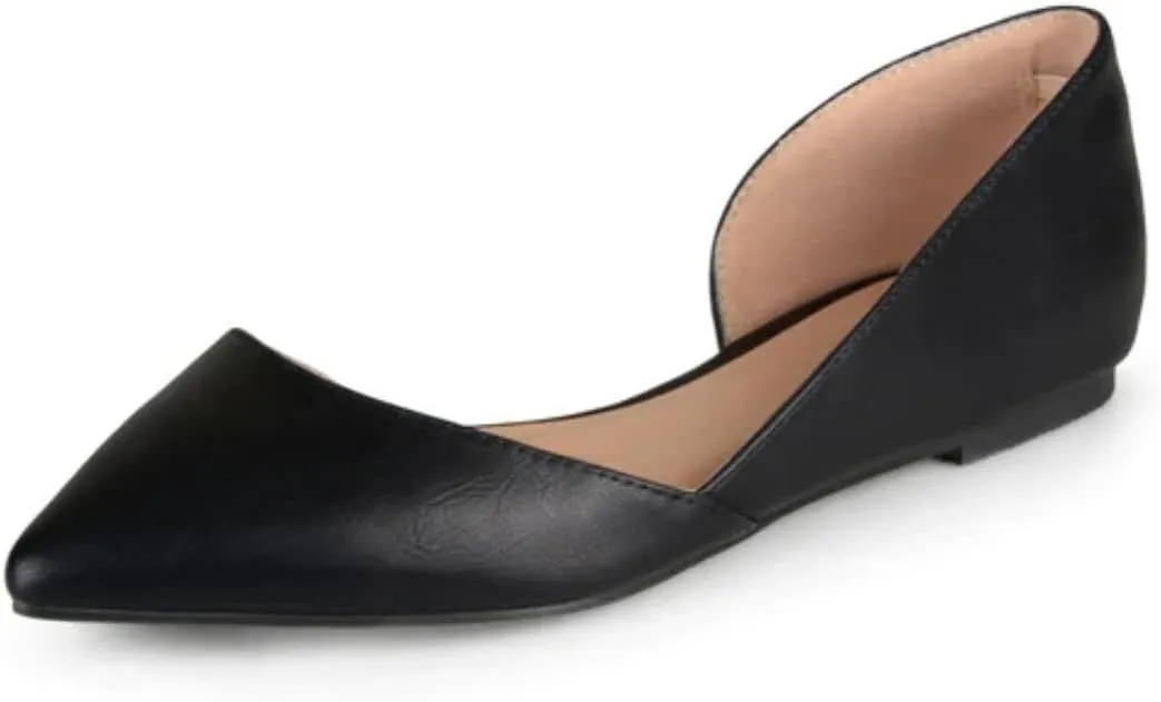 Journee Womens Cortni Wide Width Slip On Pointed Toe D'Orsay Flats