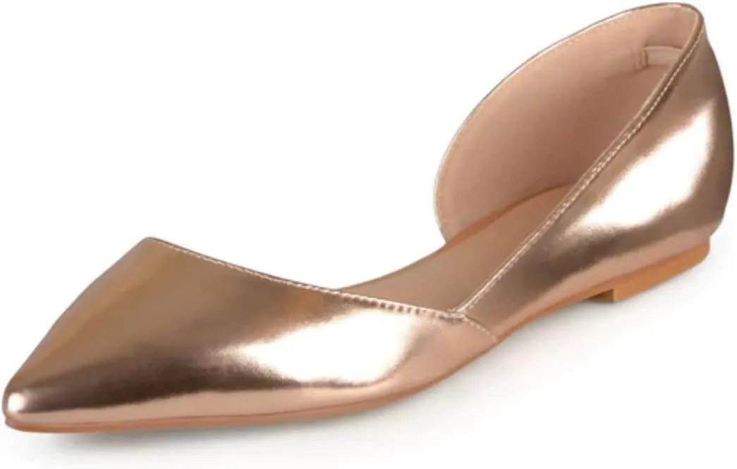 Journee Womens Cortni Wide Width Slip On Pointed Toe D'Orsay Flats
