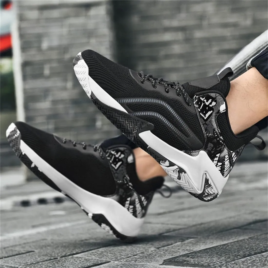 Mens Basketball Trainers, Non-Slip Big Size Basketball Fitness Sneakers Lightweight Running Walking Shoes for Men