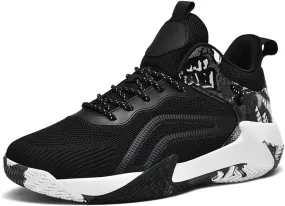 Mens Basketball Trainers, Non-Slip Big Size Basketball Fitness Sneakers Lightweight Running Walking Shoes for Men