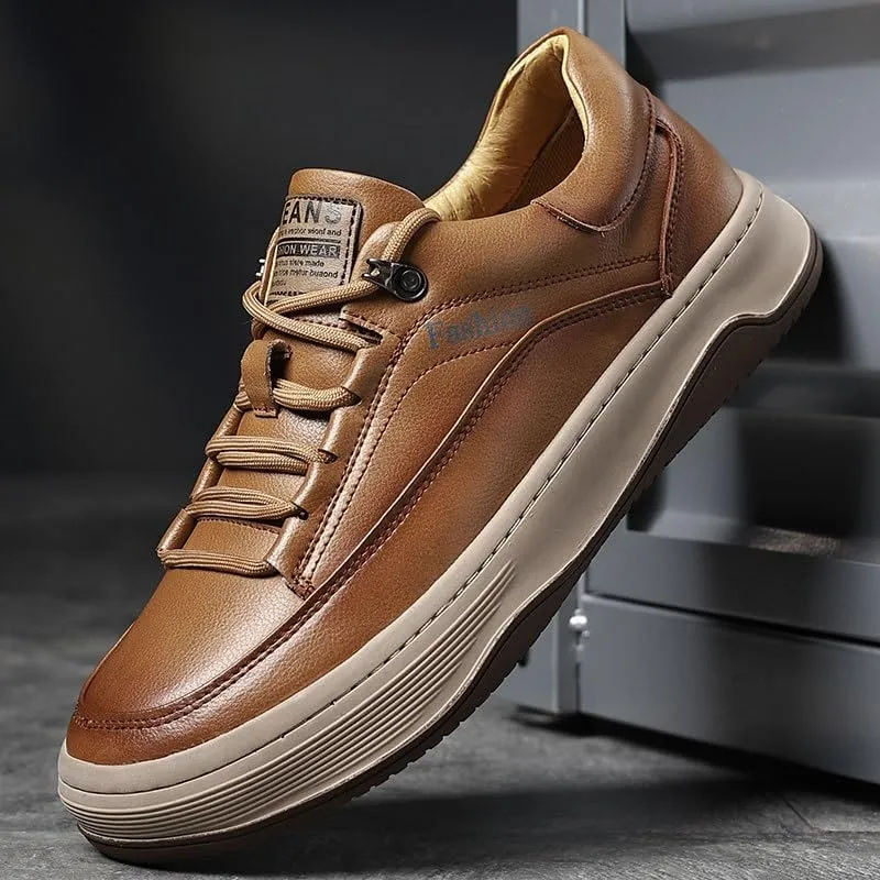 Mens Retro Comfortable Business Height Increasing Non-Slip Softsole Walking Oxford Shoes Loafers Low Top Work Dress Shoes