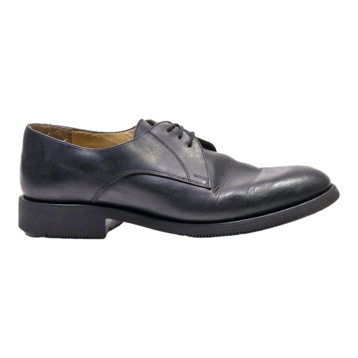 SCOTT Derby Shoes Black Leather Mens UK 9.5