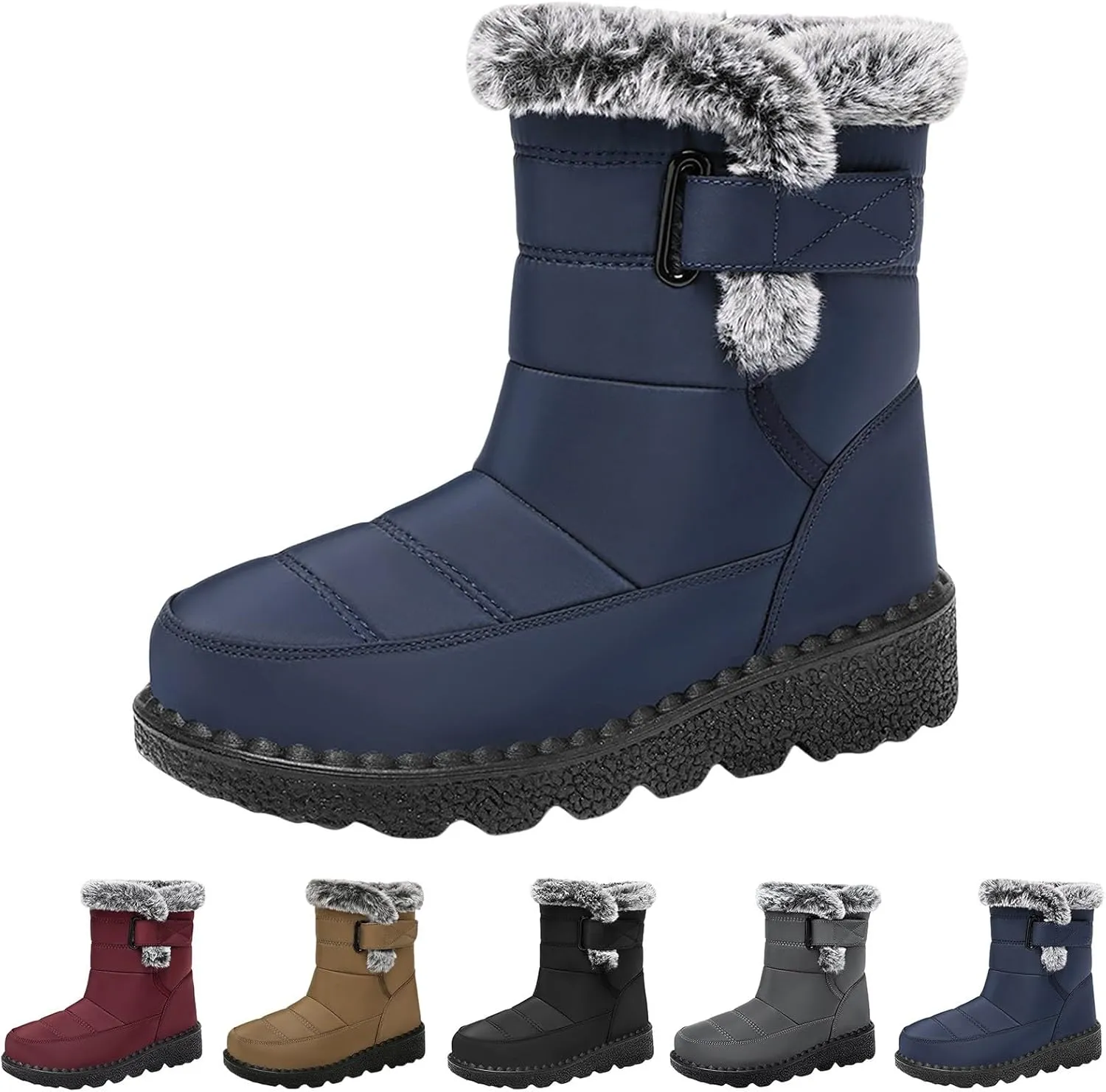 Waterpoof Snow Boots for Men Winter Boots Warm Plush Lined Men's Snow Boots Non Slip Lightweight for Outdoor Hiking