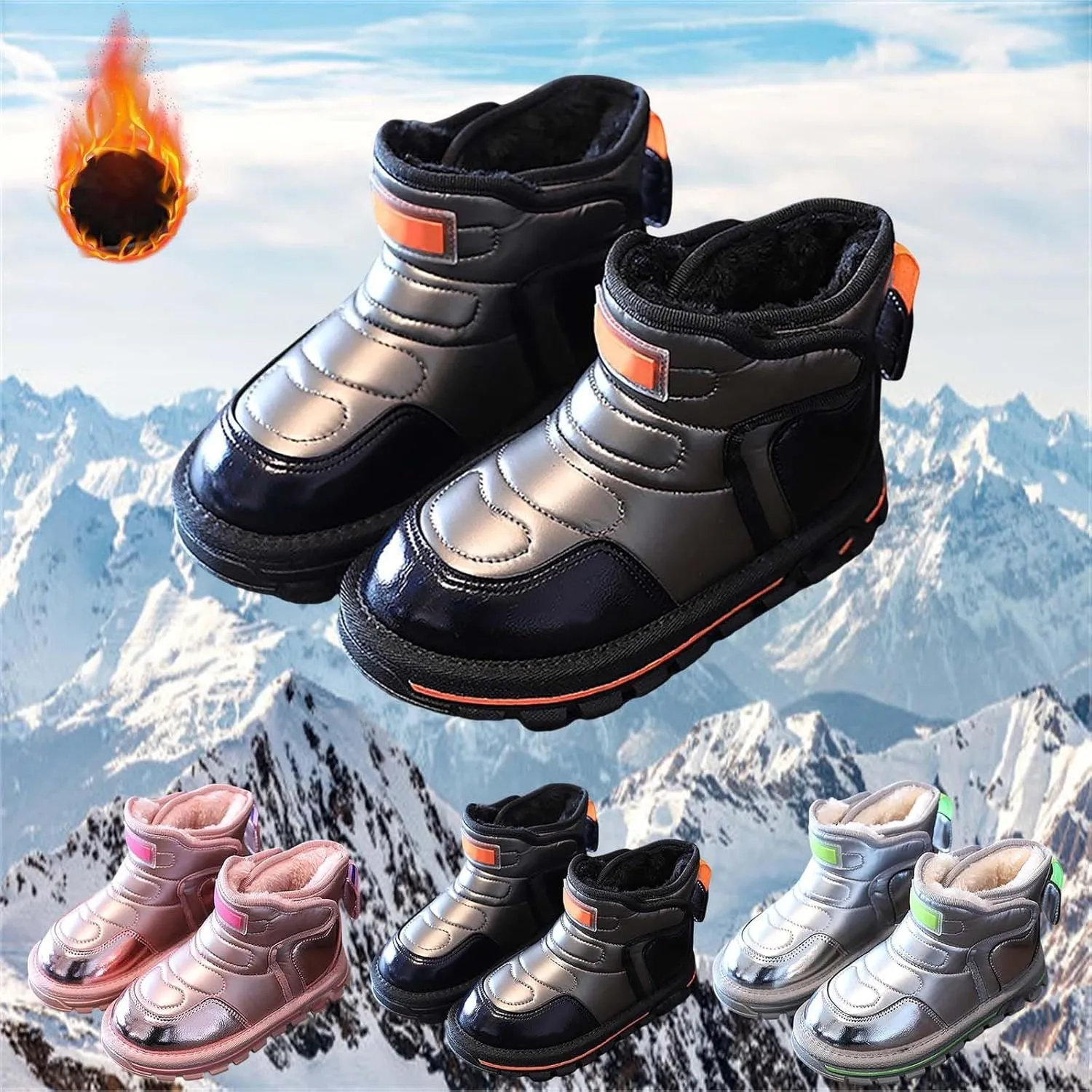 Winter Girls Boys Ankle Boots Comfortable Warm Lined Casual Sports Shoes Kids Faux  Outdoor Working Boot