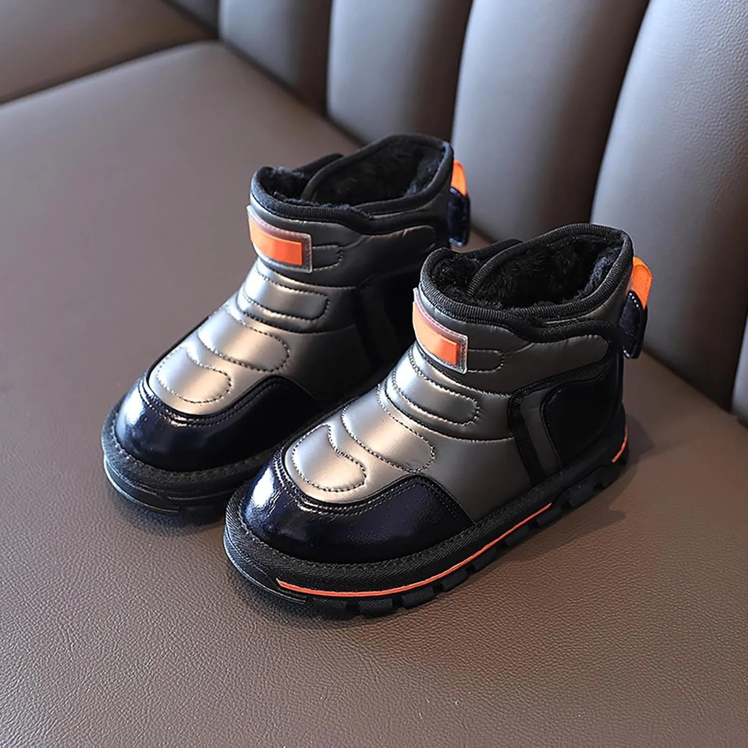 Winter Girls Boys Ankle Boots Comfortable Warm Lined Casual Sports Shoes Kids Faux  Outdoor Working Boot