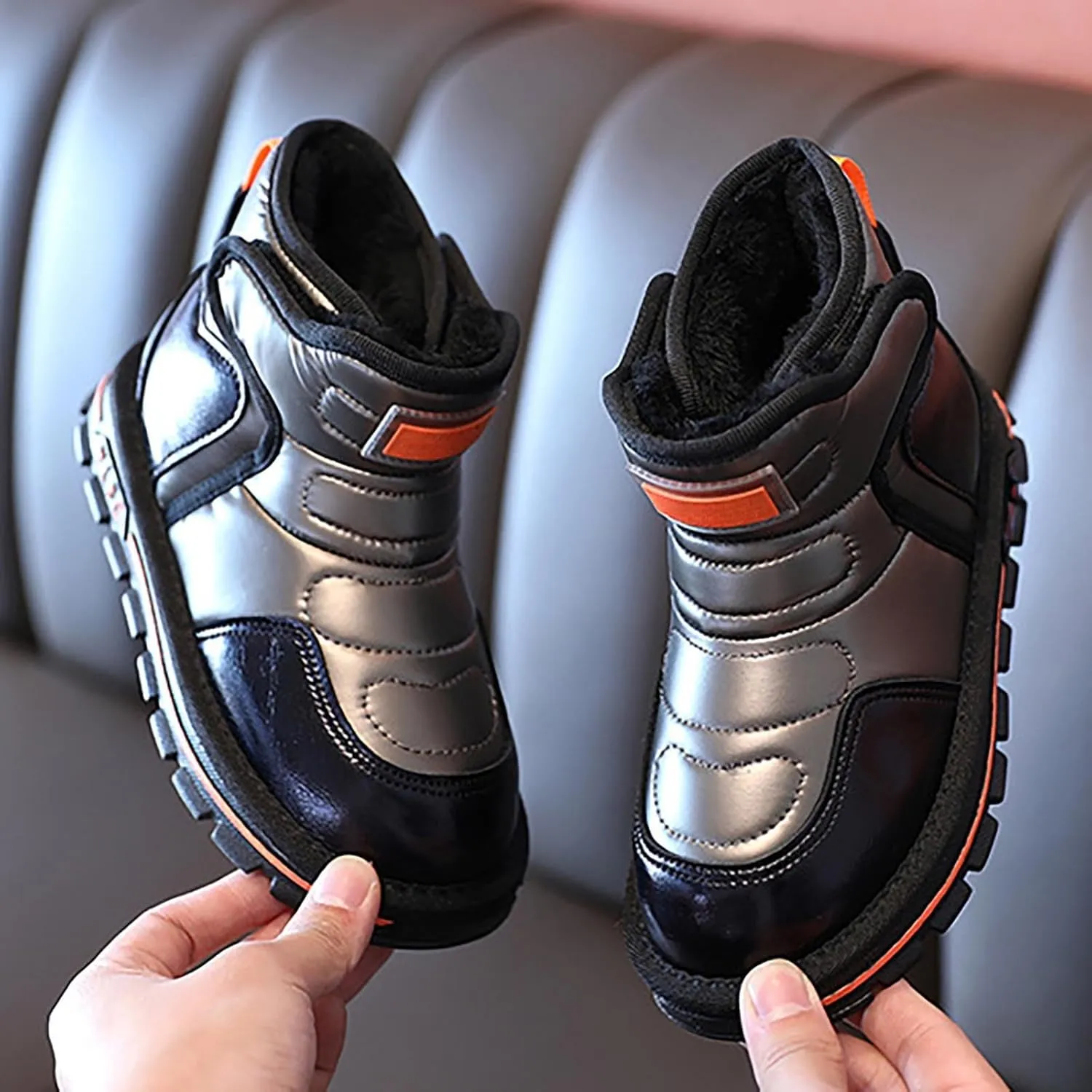 Winter Girls Boys Ankle Boots Comfortable Warm Lined Casual Sports Shoes Kids Faux  Outdoor Working Boot
