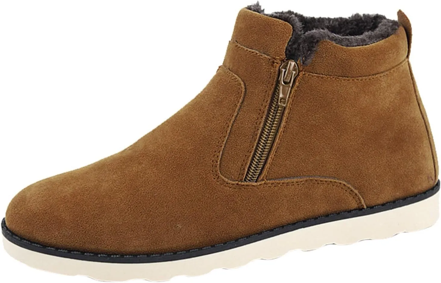Womens Mens Snow Boots, Waterproof Snow Boots Work Sneaker Boots Fur Lined Short Ankle Booties Womens Work Boots