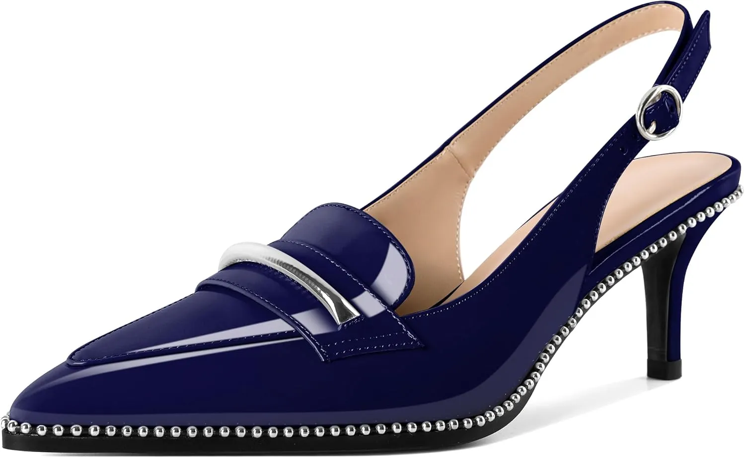 YODEKS Women's Slingback Heels Pointed Toe Low Heel 2.5" Loafers Shoes Size 5-13